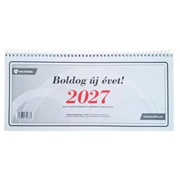 Asztali naptár 2027 év 24-es fehér 290x135mm VICTORIA