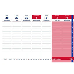 Asztali naptár tanévhez igazodó 2026-2027 REAL