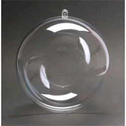 Műanyag átlátszó szétszedhető gömb 8cm