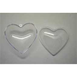 Műanyag átlátszó szétszedhető szív 6cm
