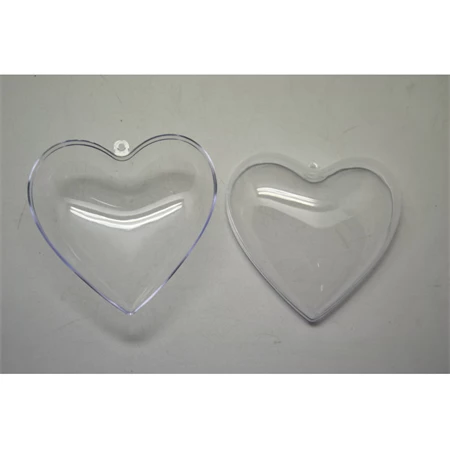 Műanyag átlátszó szétszedhető szív 6cm