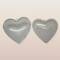 Műanyag átlátszó szétszedhető szív 8cm