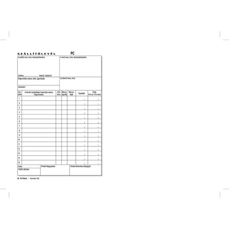 B.10-70/A/V Szállítólevél 50x3