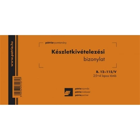 B.12-115/V Készletkivételezési bizonylat 2 tételes