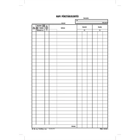 B.13-25/V Napi pénztárjelentés 25x4 vegykezelt Victoria