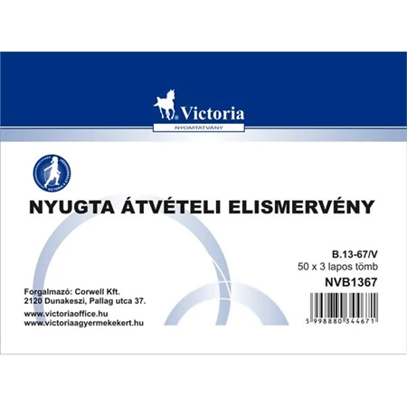 B.13-67/V Átvételi elismervény 50x3 A/6, önátírós Victoria