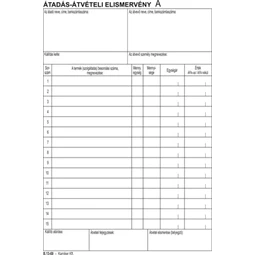 B.13-69/V Átadás-átvételi elismervény A5 25x3 Victoria