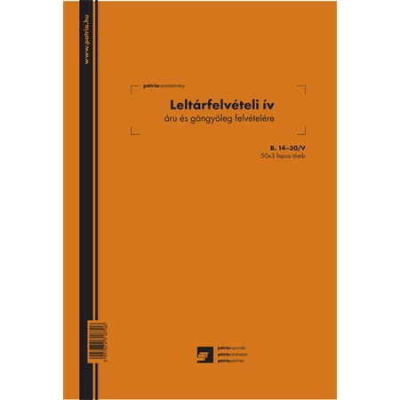 B.14-30/V Leltárfelvételi ív áru és göngyöleg felvételére 50x3 Nyomell