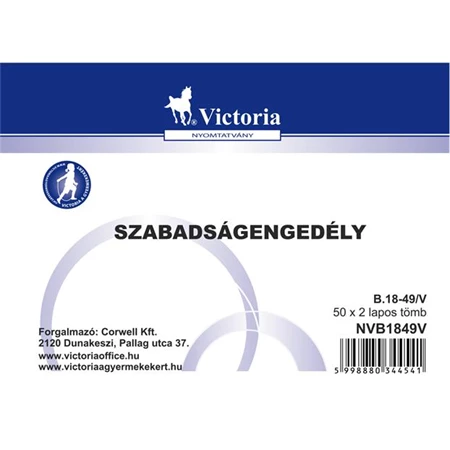 B.18-49/V Szabadság engedély 50x2 A6 Victoria