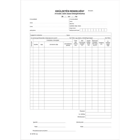 B.18-73/V Kiküldetési rendelvény 25x2 Belföldi