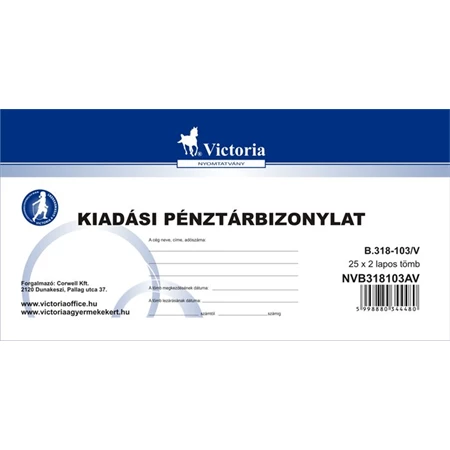 B.318-103/V Kiadási pénztárbizonylat 5 soros 25x2 Victoria