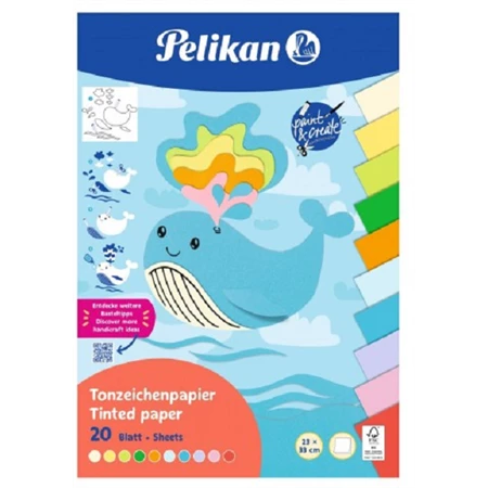 Barkácskarton 23x33cm  PELIKÁN 20ív 120g/m2 Summer pasztell szinek