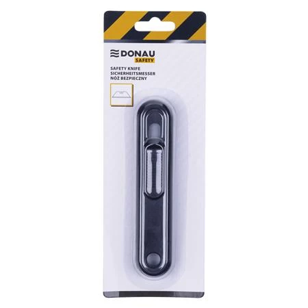 Barkácskés 18mm-es DONAU Safety cserélhető pengével, fekete