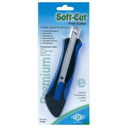 Barkácskés 18mm-es WEDO Soft-cut kék/fekete