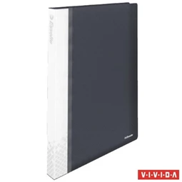 Bemutatómappa ESSELTE Vivida 40lapos feliratozható, kemény borító, fekete