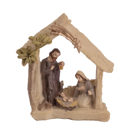 Betlehem szentcsalád poly 9x8,5x2,8cm natúr