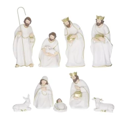 Betlehemi figurák poly 8,5x5x21cm 9db/csomag fehér