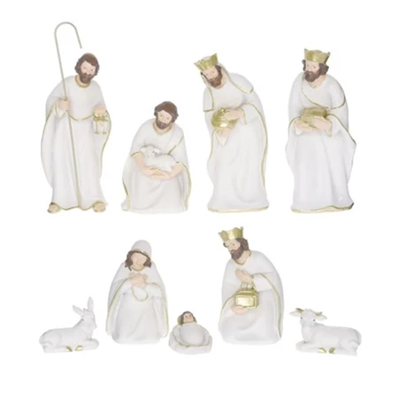 Betlehemi figurák poly 8,5x5x21cm 9db/csomag fehér