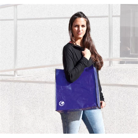 Bevásárlószatyor biológiailag lebomló anyagból patentos PP woven 120 g/m2 375x380x120mm