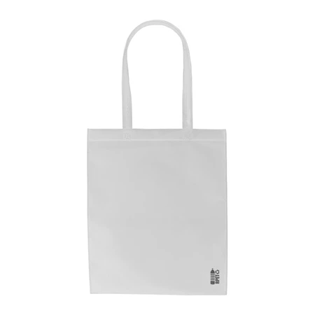 Bevásárlótáska hosszúfülű, non-woven 36x41cm, 70 g/m2, újrahasznosított műanyagból készült fehér