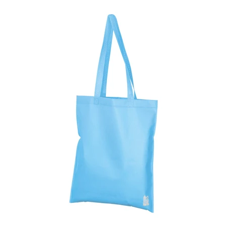 Bevásárlótáska hosszúfülű, non-woven 36x41cm, 70 g/m2, újrahasznosított műanyagból készült világos kék