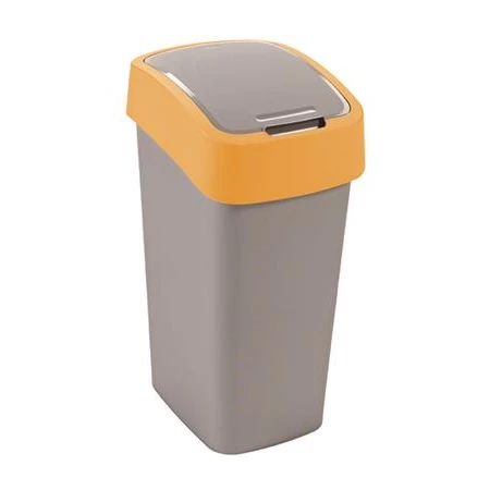 Billenős szelektív hulladékgyűjtő, műanyag, 50 l, CURVER, narancs/szürke