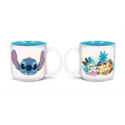 Bögre 220ml kerámia Stitch, kék/fehér