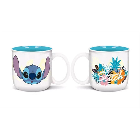 Bögre 220ml kerámia Stitch, kék/fehér