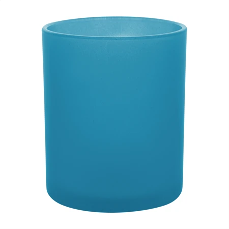 Bögre, homok fúvott, kék, 300ml, feliratozható, 80x95mm