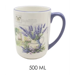 Bögre kerámia, 500ml, Levendulás