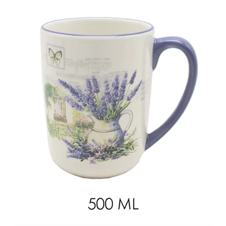 Bögre kerámia, 500ml, Levendulás