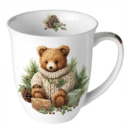 Bögre, porcelán 400ml Cuddle Bear, Ölelkező maci