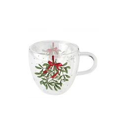 Bögre, porcelán 400ml, díszdobozban Mistletoe with bow white