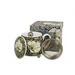 Bögre, porcelán 430ml, díszdobozban, szűrővel William Morris Pimpernel