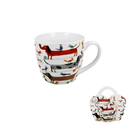 Bögre, porcelán 460ml, díszcsomagolásban Long Dogs