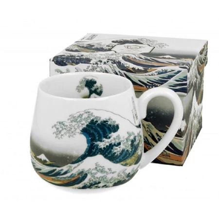 Bögre porcelán, hordó, 430ml Hokusai-wave