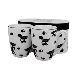 Bögre szett porcelán 380ml 2db-os, díszdobozban Black Cats