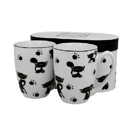 Bögre szett porcelán 380ml 2db-os, díszdobozban Black Cats