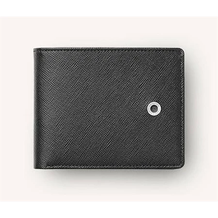 Bőr pénztárca Graf von Faber-Castell Saffiano fekete borjúbőr, zárt:8,5x10,5cm nyitott:8,5 x 21 cm
