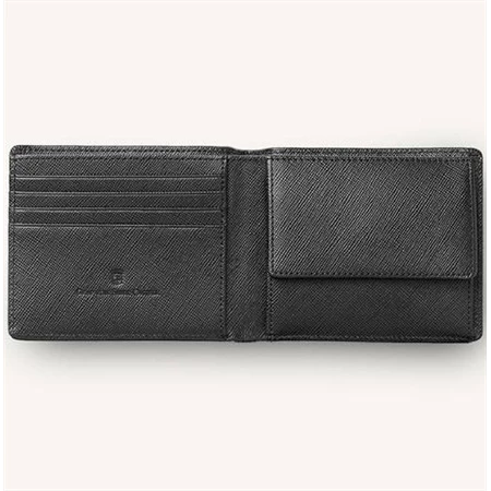 Bőr pénztárca Graf von Faber-Castell Saffiano fekete borjúbőr, zárt:8,5x10,5cm nyitott:8,5 x 21 cm