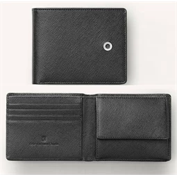 Bőr pénztárca Graf von Faber-Castell Saffiano fekete borjúbőr, zárt:8,5x10,5cm nyitott:8,5 x 21 cm