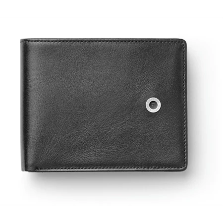 Bőr pénztárca Graf von Faber-Castell fekete simított borjúbő, zárt:10,5 x 8,5cm nyitott:21 x 8,5cm