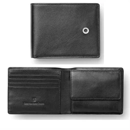 Bőr pénztárca Graf von Faber-Castell fekete simított borjúbő, zárt:10,5 x 8,5cm nyitott:21 x 8,5cm