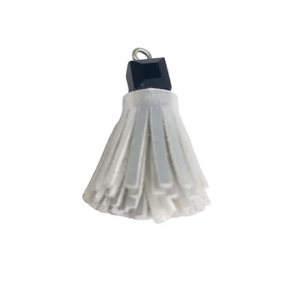 Bőr rojt fekete gyönggyel 2,5cm lakk ezüst