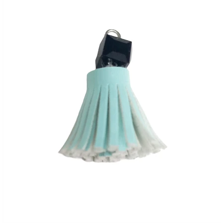 Bőr rojt fekete gyöngygyel 2,5cm lakk kék