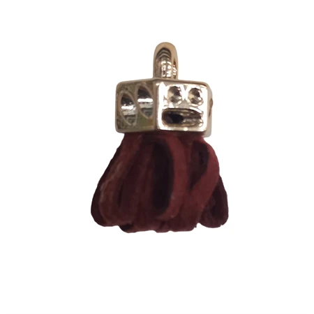 Bőr rojt gyöngykupakkal bordó 2,5cm