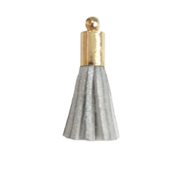 Bőr rojt gyöngykupakkal ezüst 2,5cm keskeny 1db