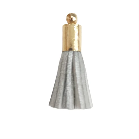 Bőr rojt gyöngykupakkal ezüst 2,5cm keskeny 1db