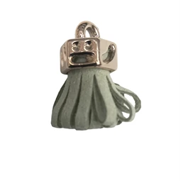 Bőr rojt gyöngykupakkal halványzöld 2,5cm