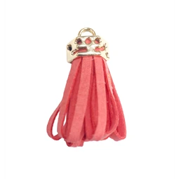 Bőr rojt gyöngykupakkal málna 4cm